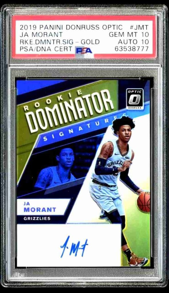 Ja Morant Panini optic Gold Rookie NBA trading card