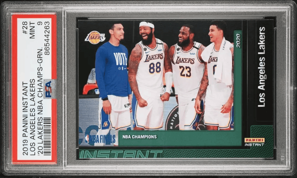 Panini champions LA Lakers 2020 team card 